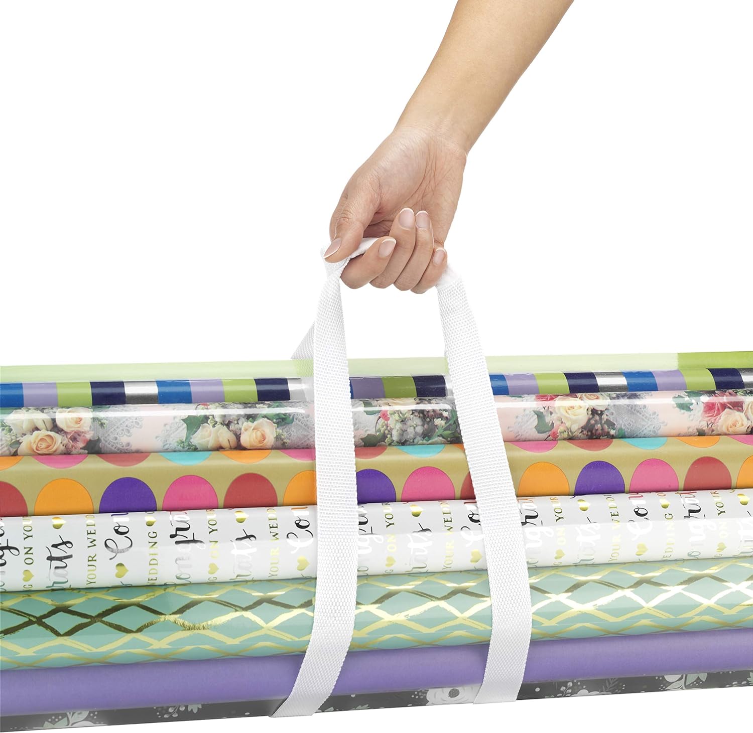 Whitmor 6044-4924 Clear Gift Wrap Organizer - Zippered Storage for 25 Rolls - Image 5